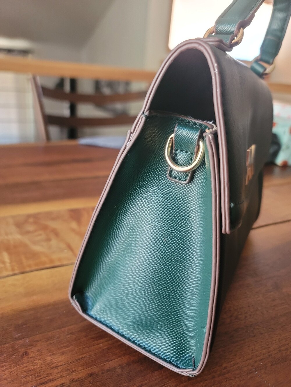 Anne Klein Green Flap Top Handle Satchel - Picture 9 of 13